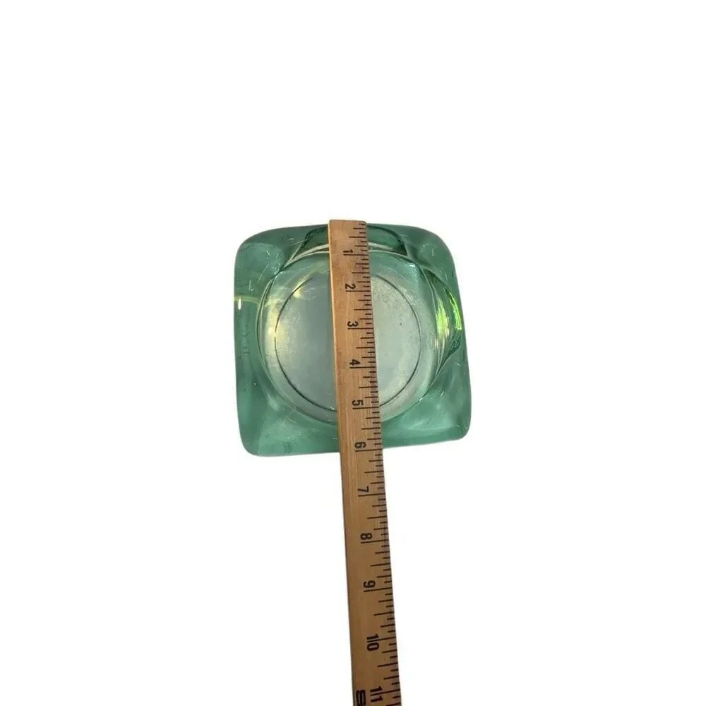 Spanish green recycled glass ashtray, 5